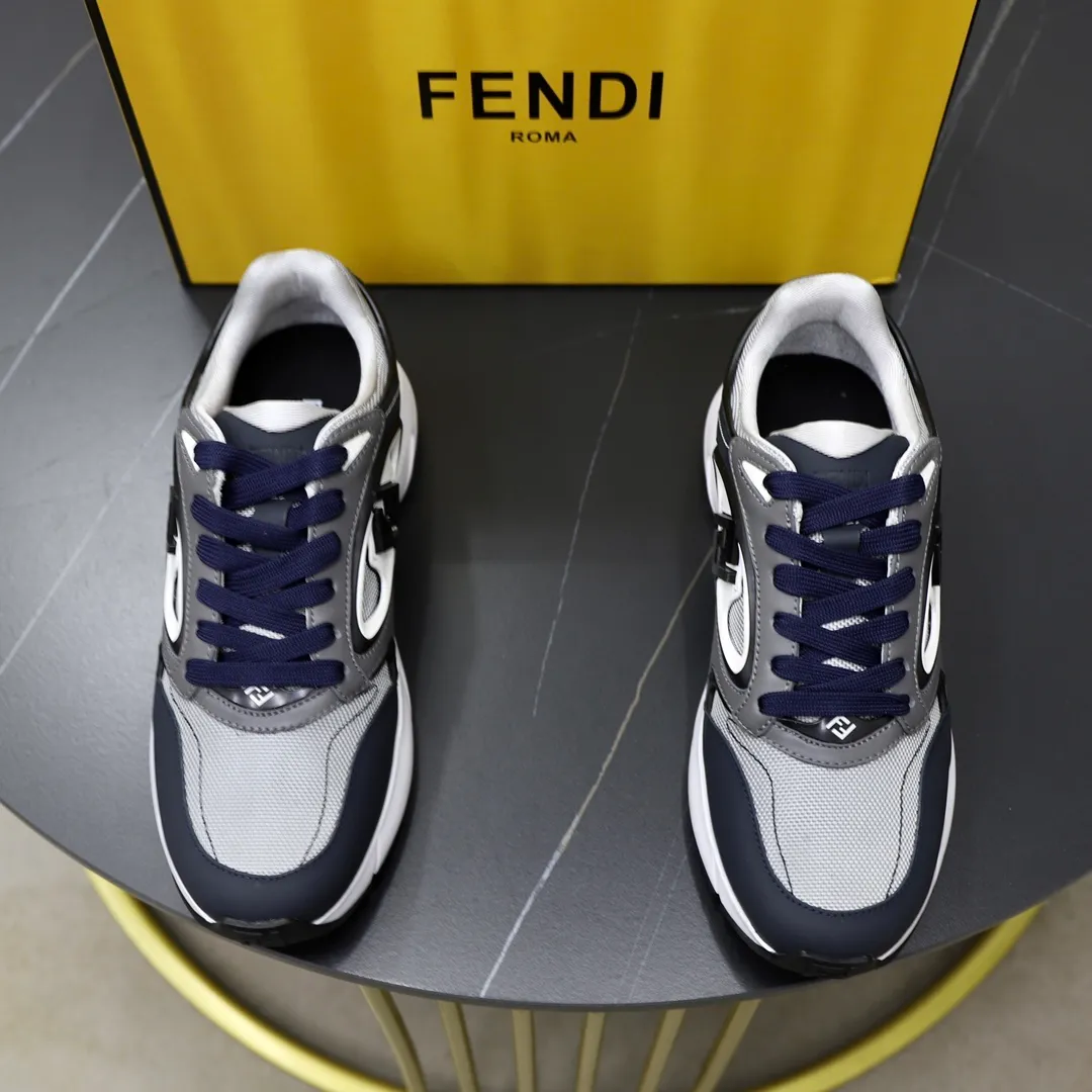 FENDI men's shoes 💰760💰 - High-end quality original items 🔍🔍🔍 casual sports shoes - Upper: 🔝 Napa calfskin, silk calfskin, brand canvas cloth, shoe body sewn with brand plastic totem - Lining: brand canvas - Outsole: ultra-light TPU foam rubber; two-color molded outsole -Ultra-high quality control and fine workmanship: outstanding (high-end, extravagance, grade) -Size: 39-44 (38, 45, can be customized)